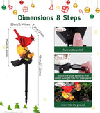 Cardinal Decor Solar Garden Decor Waterproof Red Bird Figurine Solar Stake Lights for Outside Yard, Patio, Lawn, Porch, Cemetery, Grave