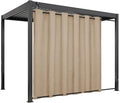 Easy-Going Linen Look Outdoor Curtains Waterproof Windproof Porch Curtains, Soft Thicken Outdoor Privacy Curtains for Patio, Gazebo, Grommet Top and Tab Bottom Drape, 1 Panel, 110x84 inch, Beige