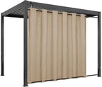 Easy-Going Linen Look Outdoor Curtains Waterproof Windproof Porch Curtains, Soft Thicken Outdoor Privacy Curtains for Patio, Gazebo, Grommet Top and Tab Bottom Drape, 1 Panel, 110x84 inch, Beige
