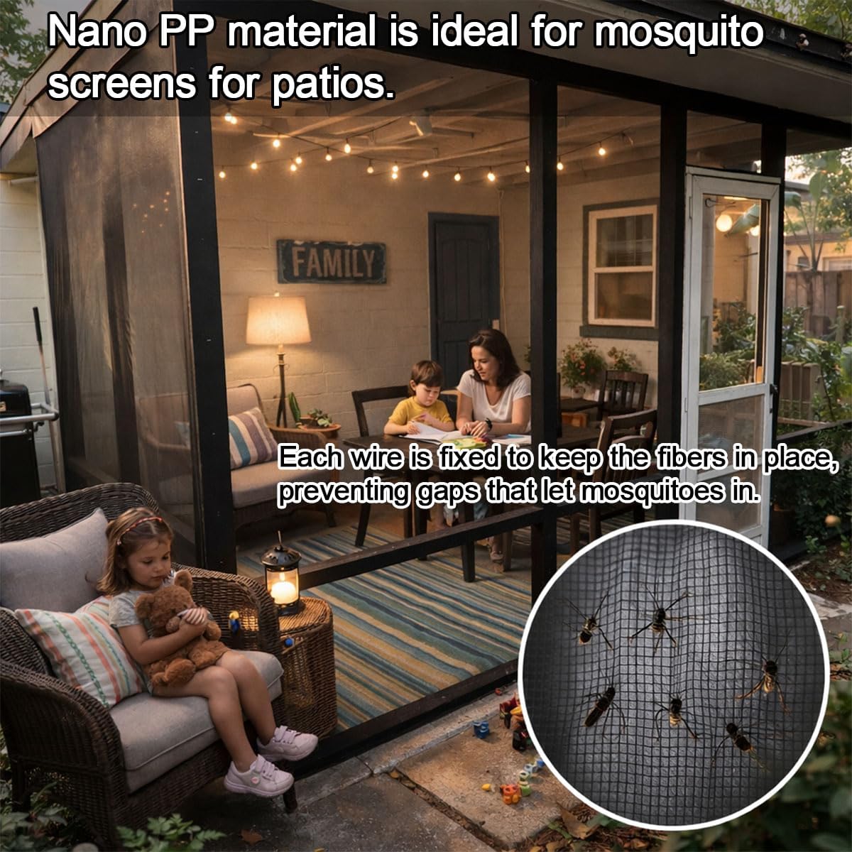 thicker garden mesh netting, 10’ x 33’ ultra, side view