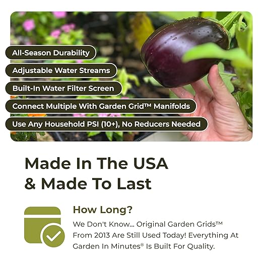 Garden Grid Watering System | Square Foot Gardening Grid & Irrigation in One | Pre-Assembled Watering Grid and Square Foot Garden Style Planting Template | USA-Made Quality | Size: 4x6 – Dims: 44"x66"
