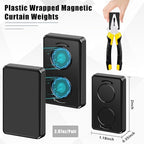 18 Pcs Outdoor Curtain Weights, Plastic Wrapped Magnetic Drapery Weights, Waterproof Heavy Duty Curtain Magnets for Heavy Wind Outside, Shower Curtain, Tablecloth, Flag (Black)