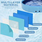 Eooqi Foldable Dog Pool with Sprinkler, Extra Large Thickened Splash Pool | 2-in-1 Outdoor Summer Water Play Toy, Non-Slip Hard-Side Kiddie Pool for Backyard Dogs, Kids & Pets (Blue, 87"-5XL)