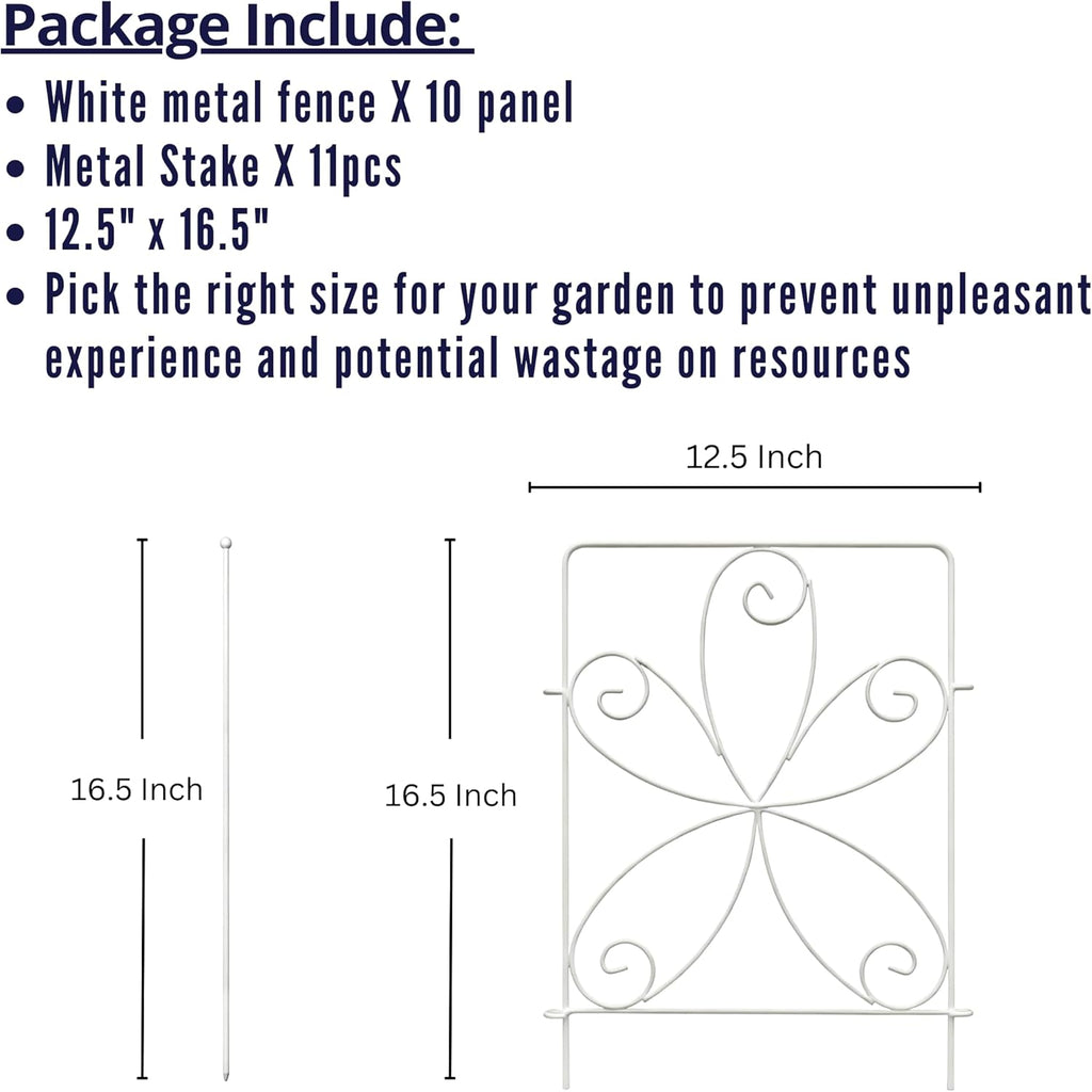 shoplala garden fence (10 panels) 12.5in(l) x 16.5in(h) shown in use