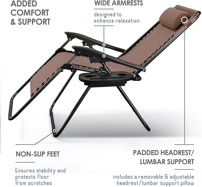 Nestl Zero Gravity Chairs Set of 6 - Brown