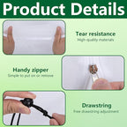 4 Pcs Garden Bird Netting for Triangle Plant Cage, 59" x 20" x 20" Tomato Cage Garden Net Cover with Zipper, Tomato Trellis Insect Bird Barrier Protection Mesh for Vertical Climbing Plant Vegetable