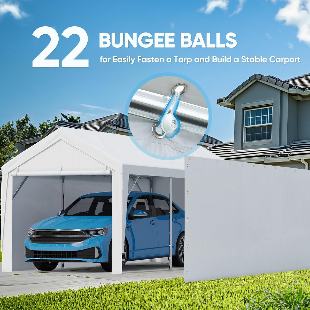 advance outdoor carport replacement sidewall 10/12x20 ft, heavy showing dimensions