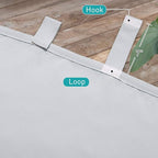 NICETOWN 2 Panels Outdoor Curtainss for Patio Waterproof, Thermal Insulated Detachable Tab Top Sunlight Block Outdoor Dividers Room Darkening for Porch/Yard/Cabana, W84 x L95, Greyish White