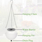 Foraineam 10 Pieces 6 Inch Hanging Planters, Garden Self-Watering Flower Plant Pot Container, Mini Succulent Planter Pots with Hanging Chain