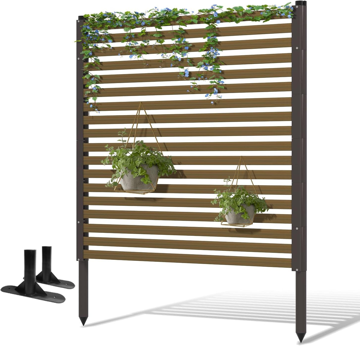 3.6ft×4ft outdoor privacy screen freestanding with base feet, main product view