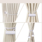 Hion Magnetic Curtain Tiebacks White 2pcs, Curtain Tiebacks Buckles Holdbacks Holders Hooks Clip for Home Bedroom Office Decorative Curtain