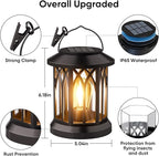 Hanging Solar Lanterns Outdoor Waterproof - 2 Pack Lanterns Decorative Outdoor Patio Decor with Clip Solar Lantern for Outside - Outdoor Lanterns for Patio Garden Waterproof Gifts for Women Mom Family
