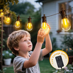 Outdoor String Lights Patio LED Light Outside - 15M 15+1 S14 LED IP65 Waterproof 50ft Porch Lighting Garden Lights