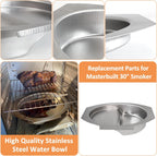 Small Water Bowl for Masterbuilt 30" Electric Smoker, Replace 9007170040 | for 30-inch Digital Electric Vertical Smoker, 14.5"x9.75" Water Bowl Parts, Regulates Temp & Retains Moisture