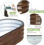 SnugNiture Galvanized Raised Garden Bed, 4x2x1ft Oval Metal Planter Box for Planting Outdoor Plants Vegetables