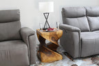 Haussmann® Double Twist End Table 18 x 18 x 23 in H Walnut Oil
