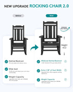 serwall oversized outdoor rocking chair, hdpe patio rocking, side view