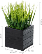 mygift artificial green grass plants in vintage black showing dimensions