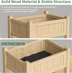 extra large wooden raised garden bed with legs showing dimensions