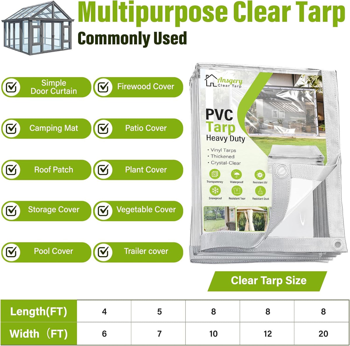 4x6 ft clear tarp heavy duty waterproof,clear vinyl on a desk or shelf