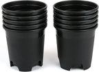 4.5 Inch Nursery Pot Plastic Planters for Outdoor Indoor Plants Gardening Flower Pots 0.35 Gallon 10-Pack Black Pot Liners with Drainage Holes