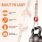 Tree Swing Ropes (Set of 2), 3FT/5FT/10FT/15FT/20FT, Tree Swing Straps Hanging Kit Holds 4400 lbs, Heavy Duty Carabiners for All Swing Hammock Playground Set Accessories (5 FT)