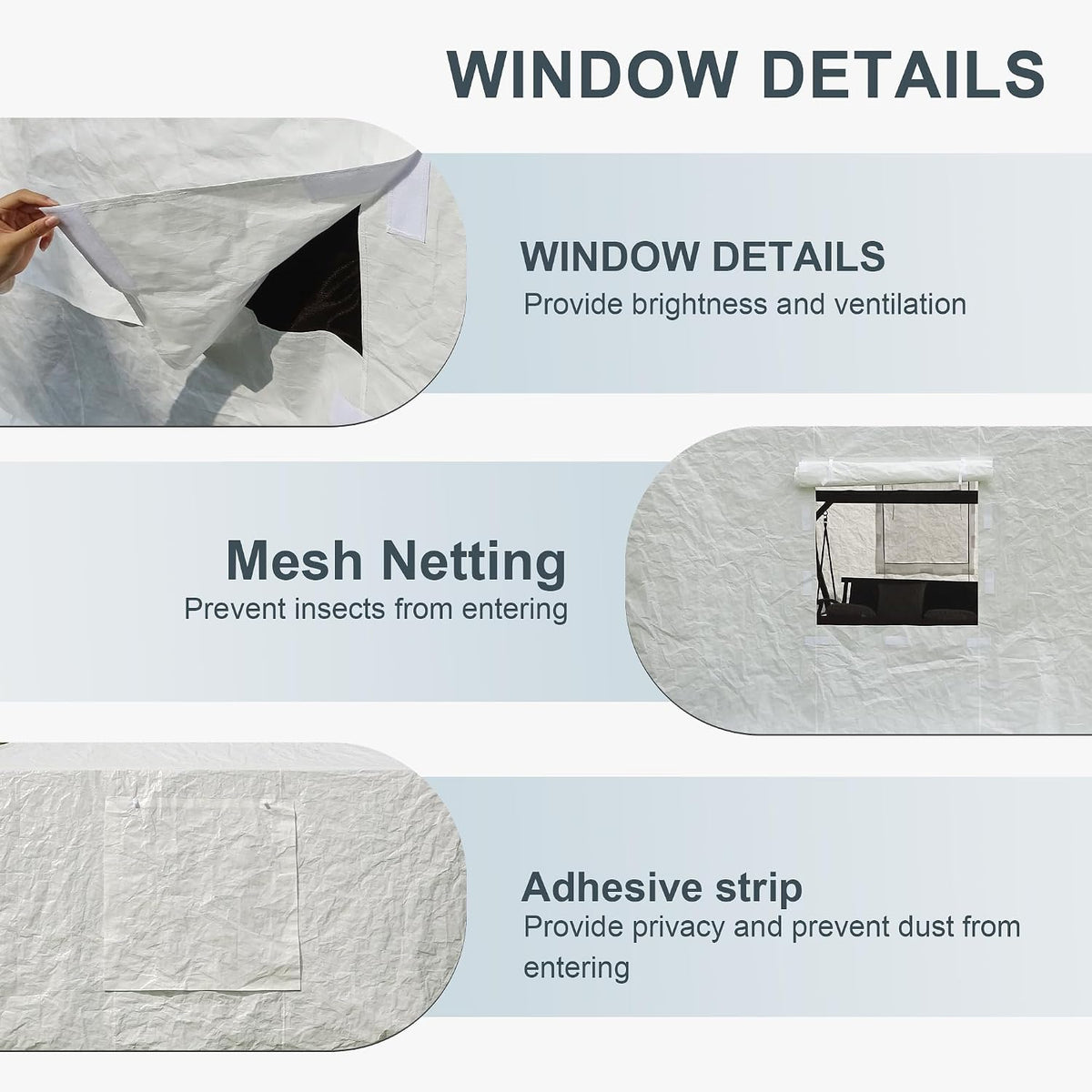 domi 12'x14' outdoor gazebo cover for winter, close-up detail