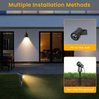 Low Voltage Landscape Lighting,6 Pack Outdoor LED Landscape Spotlights with Transformer 27V Garden Lights Pathway Lights IP65 Waterproof 3000K Warm White