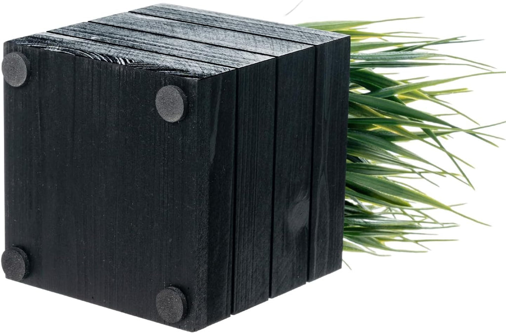 mygift artificial green grass plants in vintage black on a desk or shelf