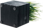 mygift artificial green grass plants in vintage black on a desk or shelf