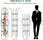 100% Metal Obelisk Trellis for Climbing Plants Outdoor Garden Tower Trellis 6.6ft, Plant Support with Garden Twist Tie for Tomato Cucumber Ivy Vines Rose Potted Plant Trellis Indoor 2 Pack