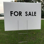 24"x18" white blank lawn yard signs corrugated plastic, front angle view