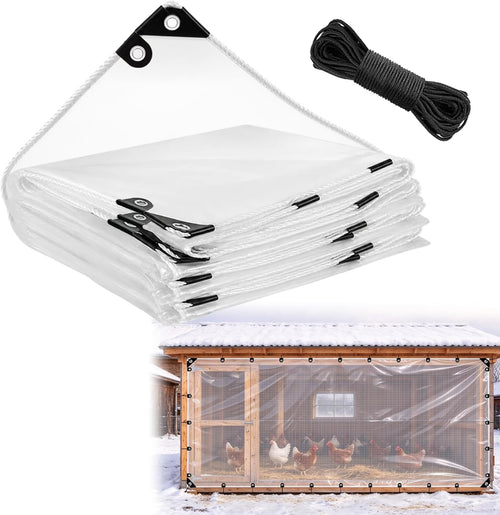8x16ft anti-tear clear tarp waterproof, 5 mil, windproof, main product view