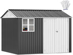 dwvo 10x8ft metal outdoor storage shed with window, main product view