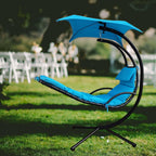 Hanging Lounge Chair Replacement Cushion with Umbrella Fabric, Fade Resistant Breathable Replacement Cushion Pad for Outdoor Curved Hanging Hammock Swing Chair (Dark Gray)
