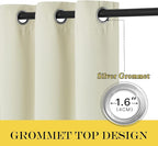 NICETOWN Room Divider Curtain 132 Inches Long, Wide Blackout Sliding Door Curtain for Bedroom, Room Darkening Privacy Window Curtain for Patio Door (1 Panel Set, Beige, 80 x 132 Inch)