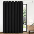 Joydeco Blackout Patio Sliding Door Curtains 108 Inches Long, Grommet Privacy Room Divider Curtains, Extra Wide Thermal Blackout Drapes for Bedroom Living Room (Black, 100Wx108L, 1 Panel)
