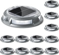 SIEDiNLAR Solar Driveway Lights Outdoor, 16 LEDs with 9 Modes RGB (12 Pack) | Solar-Powered, Waterproof Dock Marker and Deck Lights for Driveways, Steps, Walkways, Paths, Ground, Yards and Garden Safety