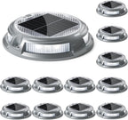 SIEDiNLAR Solar Driveway Lights Outdoor, 16 LEDs with 9 Modes RGB (12 Pack) | Solar-Powered, Waterproof Dock Marker and Deck Lights for Driveways, Steps, Walkways, Paths, Ground, Yards and Garden Safety