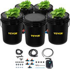 vevor 5 buckets dwc hydroponic system, 5 gallon, main product view