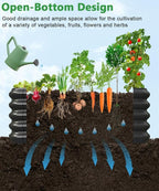 4.3x3.0x1.0ft Raised Garden Bed Kit, Rustproof PP Material Garden Box, Flower Bed with Tool-Free Assembly Design, Rectangular Planter Boxes for Outdoor Vegetables Flower Fruit Herb, Black