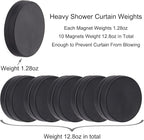 Magnetic Shower Curtain Weights, Rubber Covered Heavy Duty Weights, Prevent Curtain Liner from Blowing Around, Work for Drapery, Tablecloth, Flag, Outdoor Curtain 5 Pairs(Pack of 10)