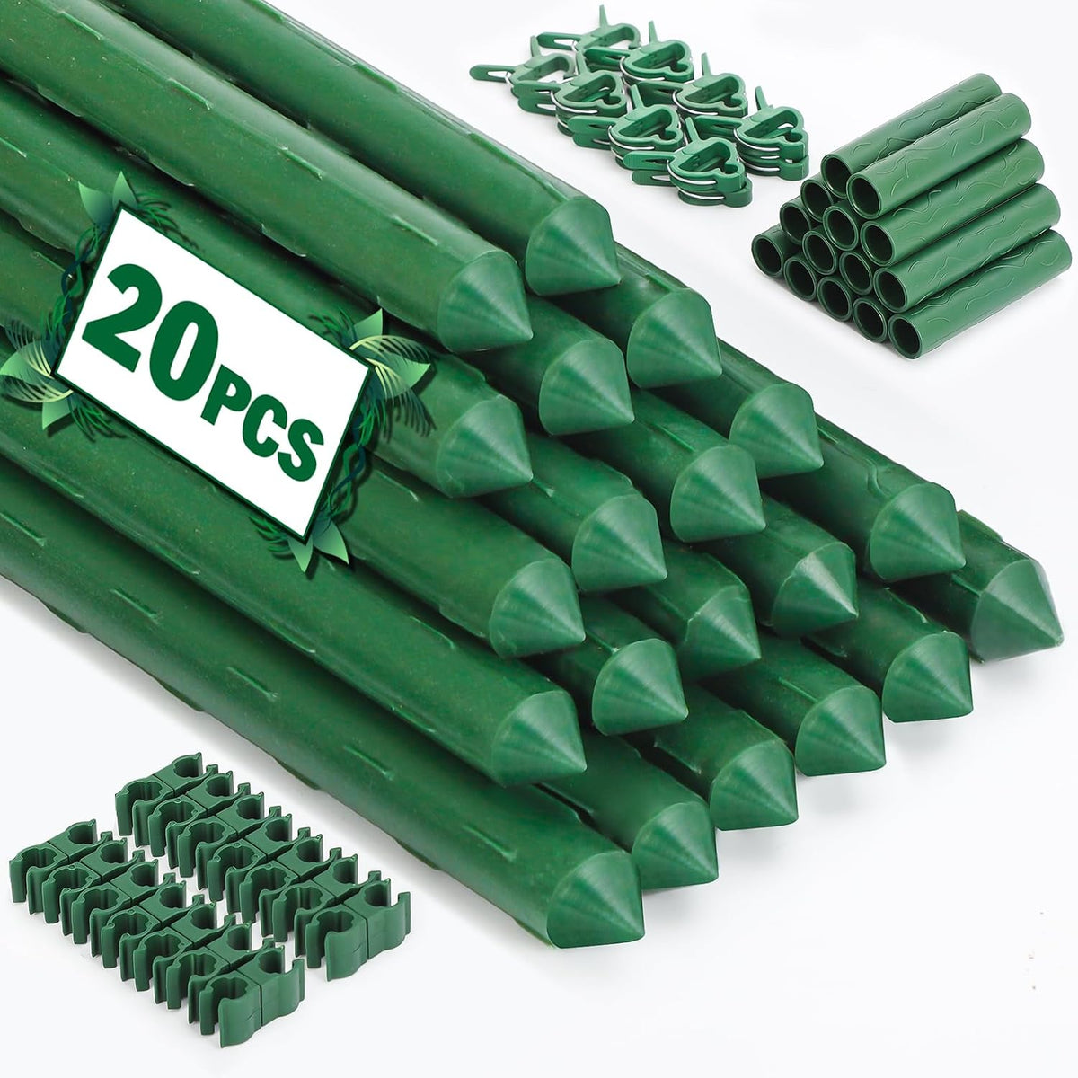 garden stakes 20 pack, 16 inch plastic coated, main product view