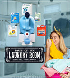 TidyFriend Laundry Detergent Holder with Laundry Room Rug Runner, Detergent Stand for Spill Protection, Non-Slip Runner Mat, and Stylish Room Organizer for Home & Laundry Spaces (Kit)