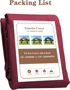 SCOCANOPY Burgundy Ripstop Replacement Roof for Lowe's Allen Roth 10X12 Gazebo Model #GF-12S004B-1/ GF-12S004BTO/TPGAZ17-002C