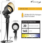 Malibu 20W Landscape Lighting Outdoor Landscape Spotlights Low Voltage 12V AC Warm White Lighting 145Lumen Waterproof for Driveway Yard Lawn Patio Walls Trees 8Pack 8301-9604