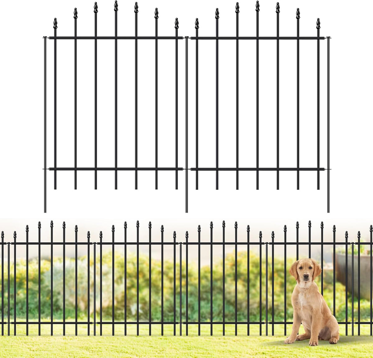 32” x 12’ no-dig metal garden fence with, main product view
