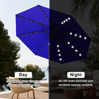 ABCCANOPY Solar Led Patio Umbrellas with 32LED Lights 11FT (Blue)