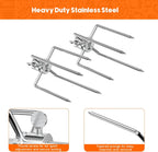 Skyflame Heavy Duty Stainless Steel Rotisserie Meat Forks | Fits 1/2-Inch and 3/8-Inch Hexagon Spit Rods, Fits 3/8-Inch and 5/16-Inch Square Spit Rods