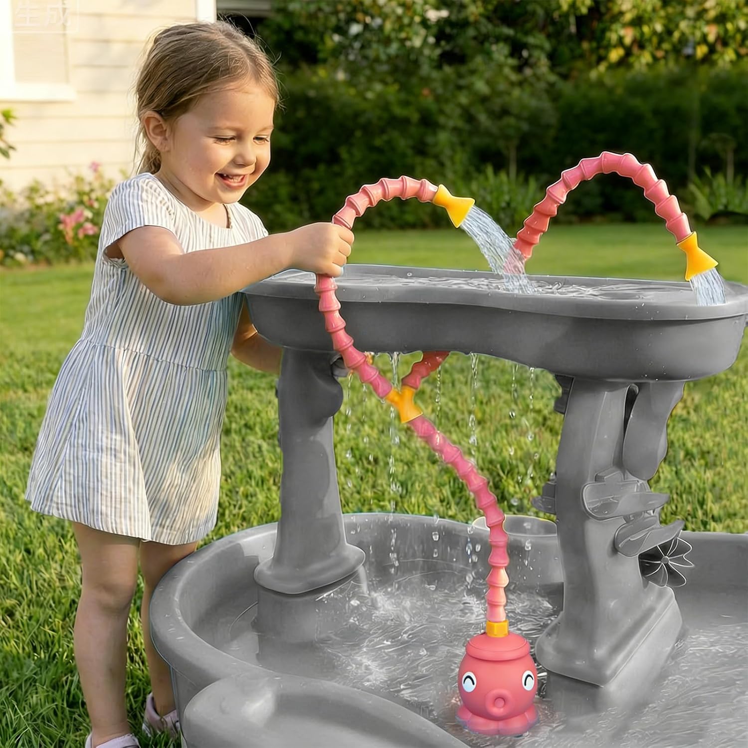 Rechargeable Water Table Pump with Huge Water Output,Water Flow Rate up to 8L/min (2.11 GPM),Kids Sand Water Play Pump,Octopus-Shaped Design,Suitable for Most Water Table on the Market